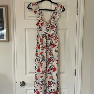 Women's Floral Open-back Maxi Dress